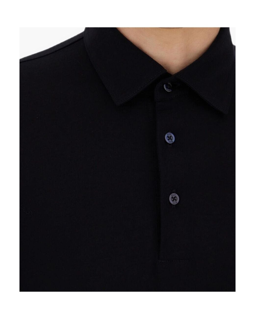 Herno Blue Long-Sleeve Polo Shirt for men