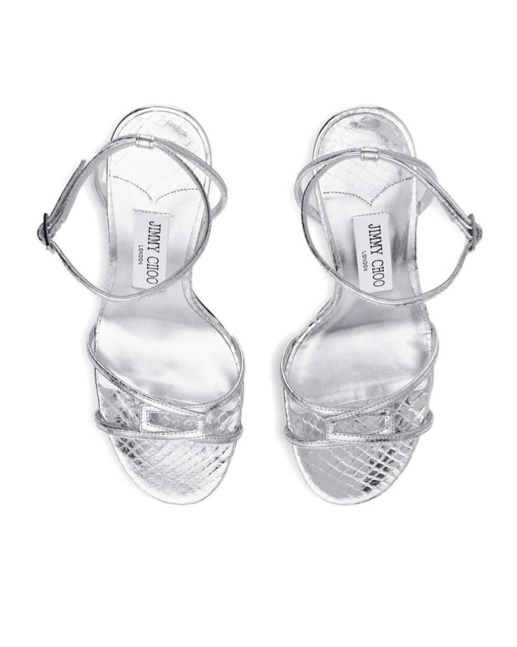 Jimmy Choo White Thin Strap High-Heel Sandals