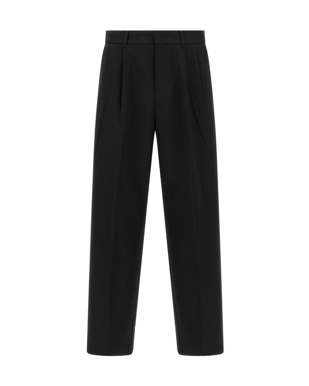 DUNST Black Double Pinch Wide-Leg Pants for men