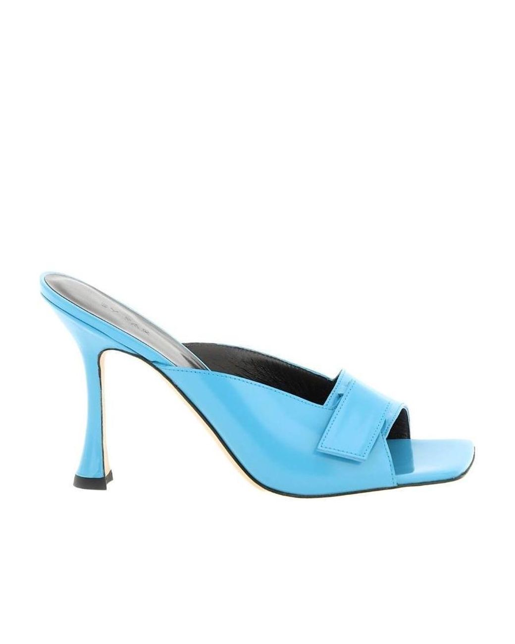 By Far Blue Squared-Toe Stiletto Heel Sandals