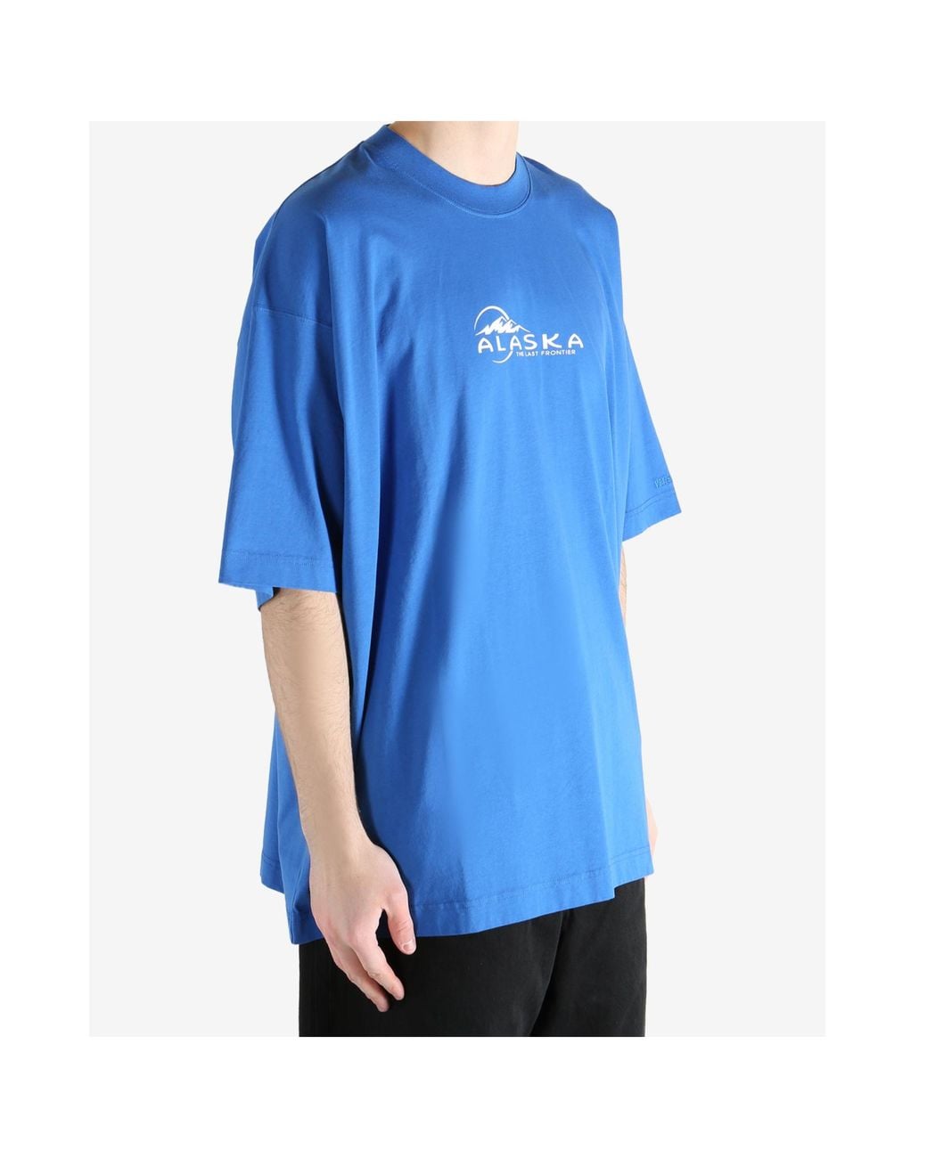 Vetements Blue Printed Crewneck T-Shirt for men