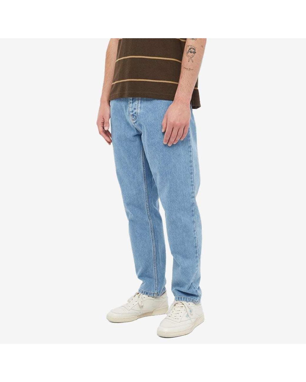 Carhartt Blue Newel Logo-Patch Straight-Leg Jeans for men