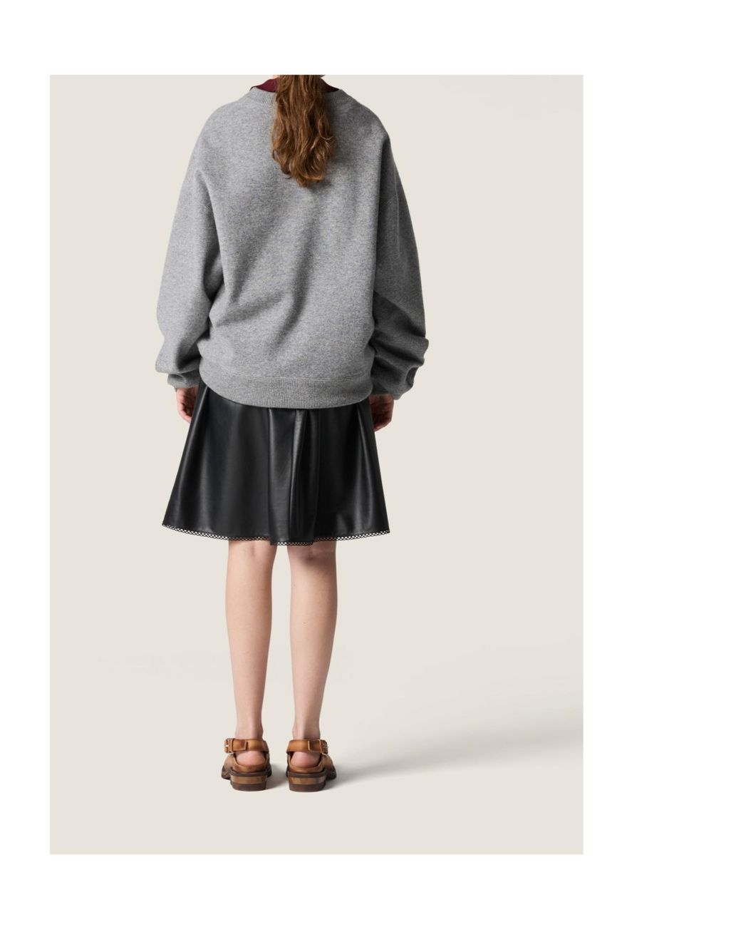 Miu Miu Black Nappa Leather Skirt