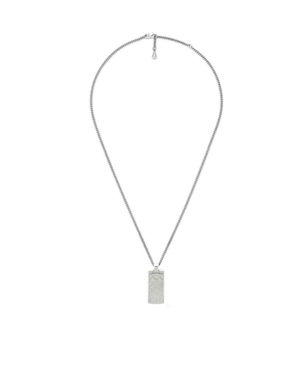 Gucci Metallic Diamante Pendant Necklace for men