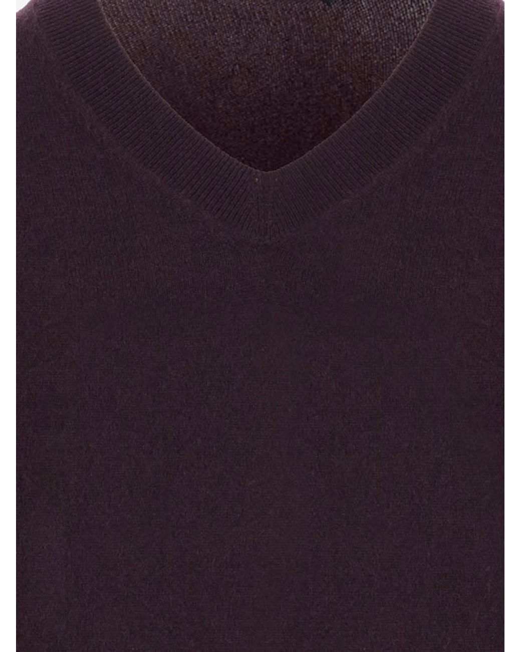 Allude Blue Cashmere V-Neck Knitted Sweater