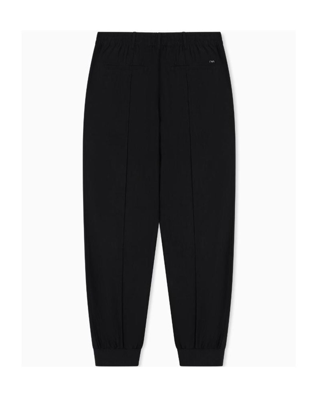 Emporio Armani Black Elasticated Cuff Joggers for men