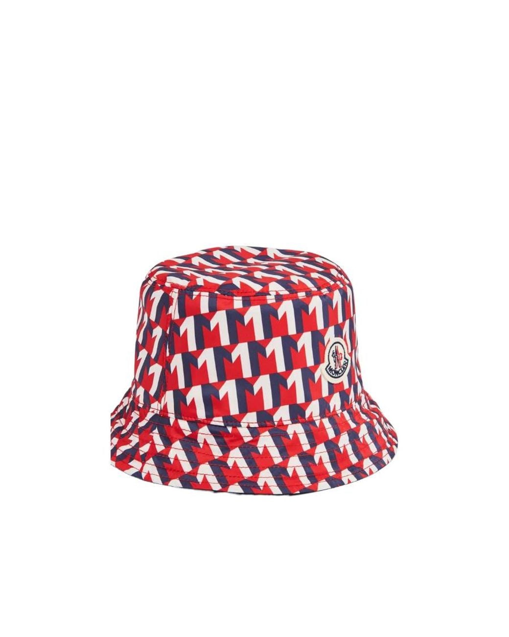 Moncler Blue Logo Patch Reversible Bucket Hat for men