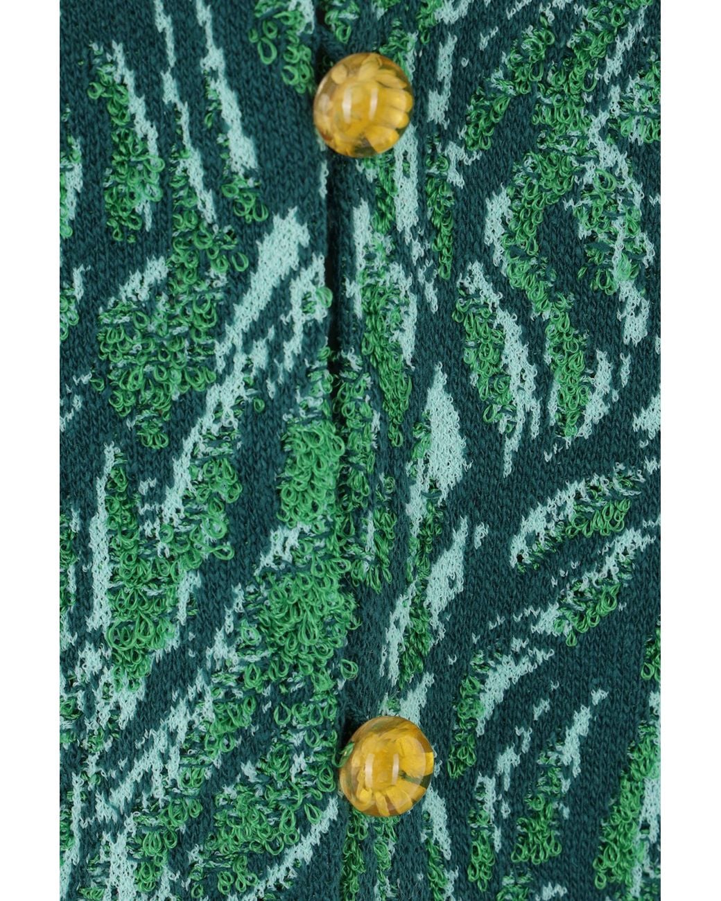 Bottega Veneta Green Long Sleeved Jacquard Cardigan