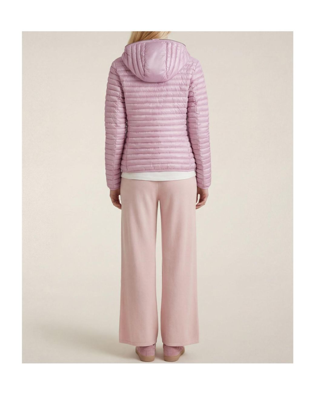 Save The Duck Purple Zip-Up Hooded Quilted Jacket
