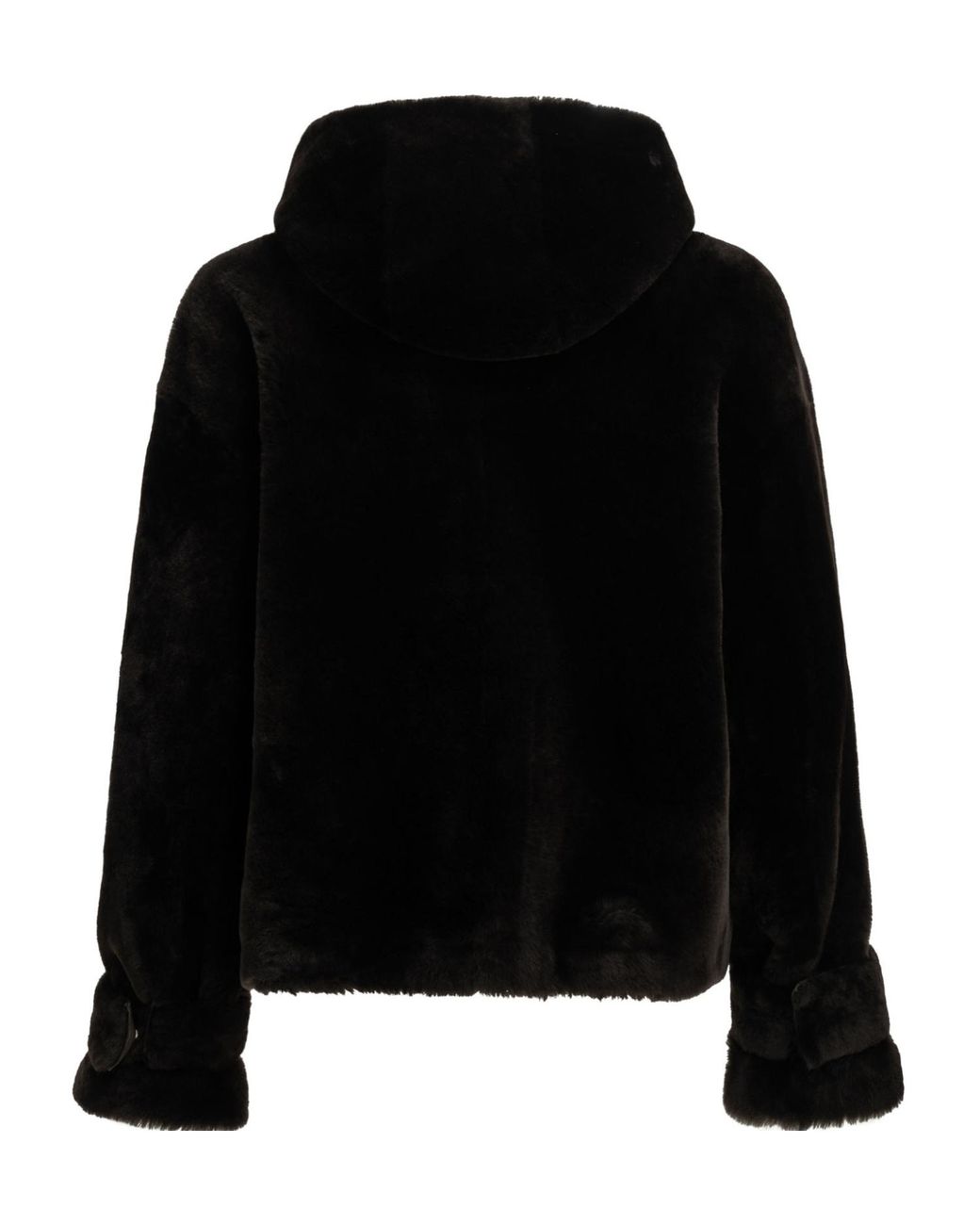 Blancha Black Hooded Fur Jacket