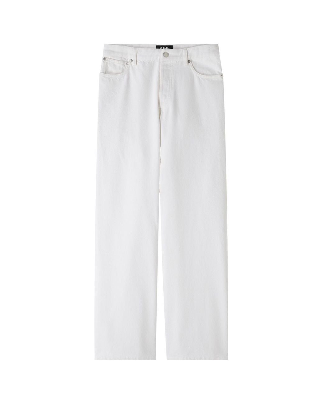 A.P.C. White Elisabeth Button Detailed Wide Leg Jeans