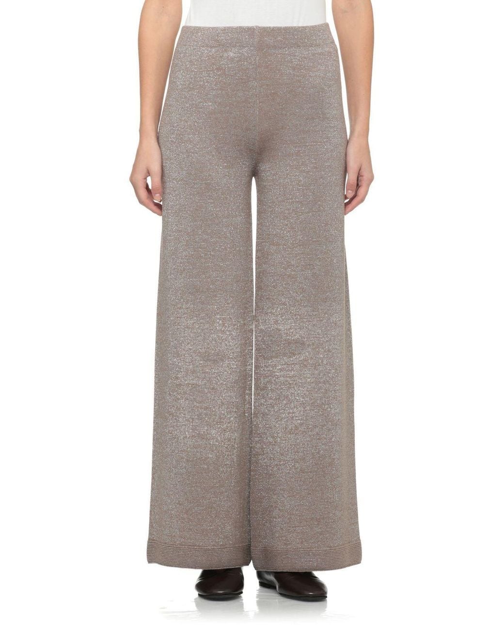 D.exterior Gray Lurex Wide-Leg Knitted Trousers