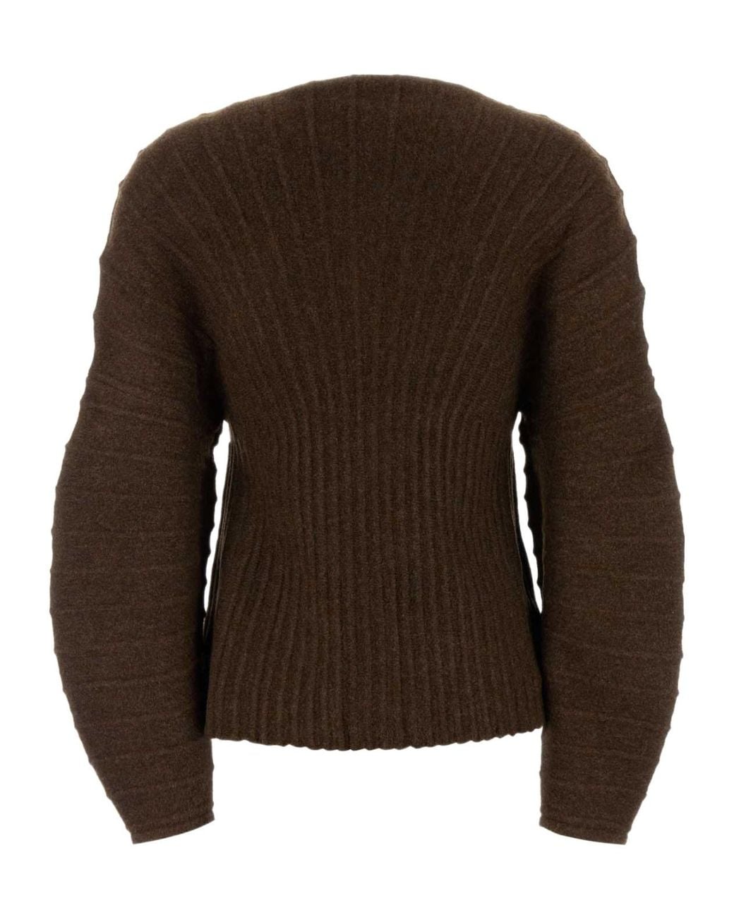 Cult Gaia Brown Long-Sleeve Knit Top