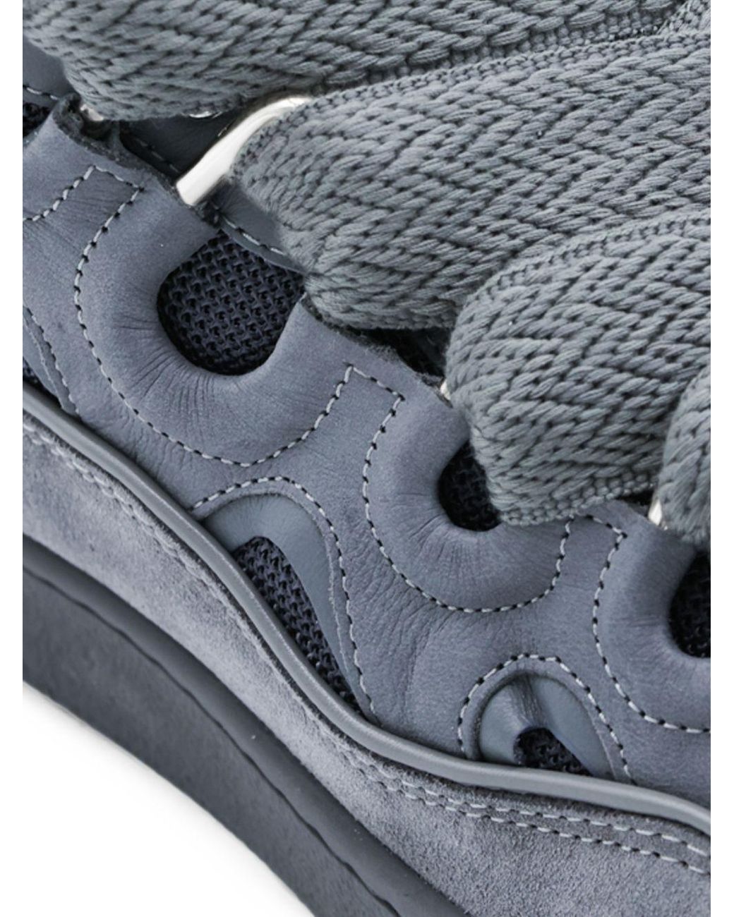 Lanvin Blue Wavy-Lace Low-Top Sneakers for men