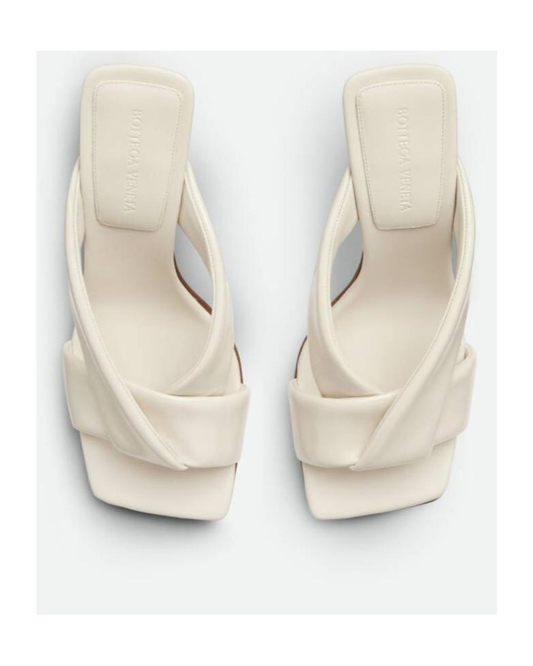 Bottega Veneta White Riva Padded Heeled Sandals