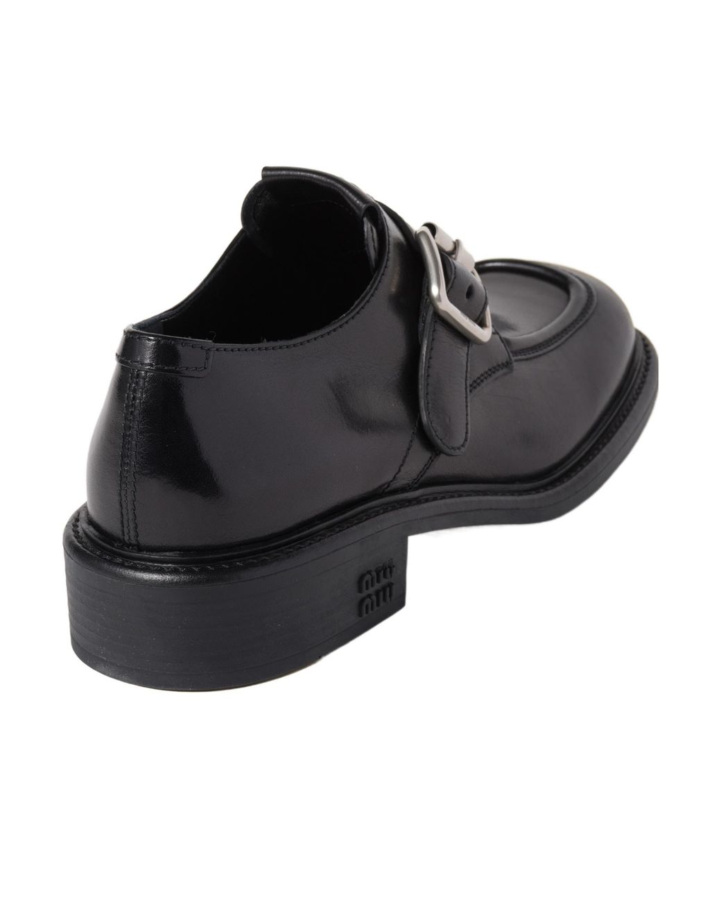 Miu Miu Black Leather Shoes With Buckle