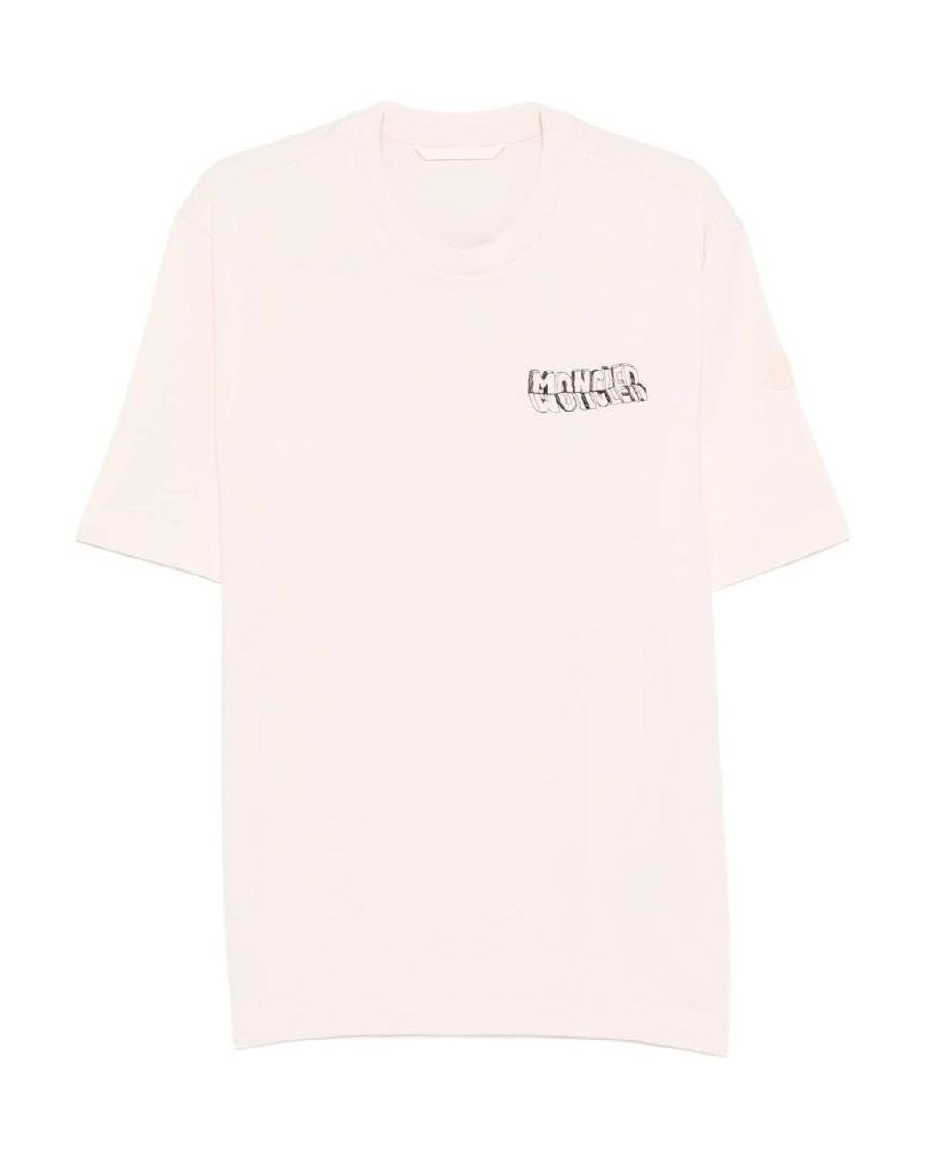 Moncler Pink Logo T-Shirt for men
