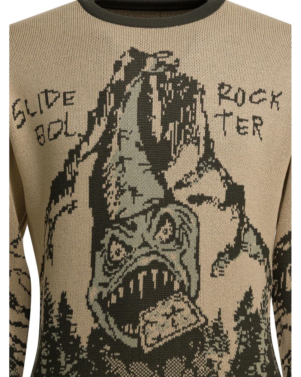 Kapital Green Slide Rock Bolt Crewneck Sweater for men