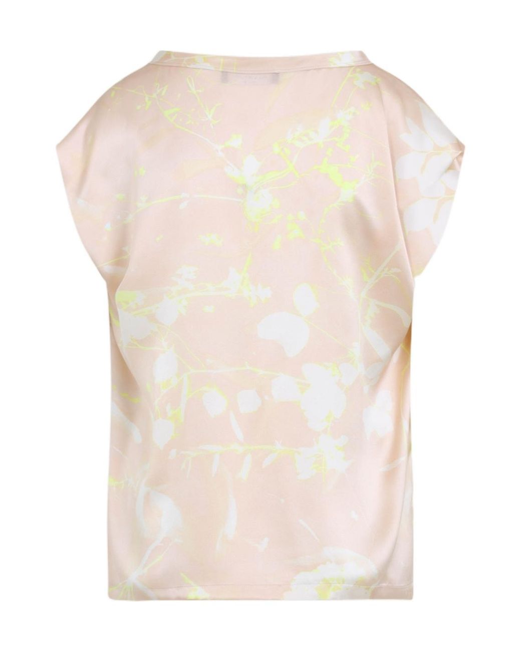 Fabiana Filippi Natural Graphic Printed Sleeveless Satin Top