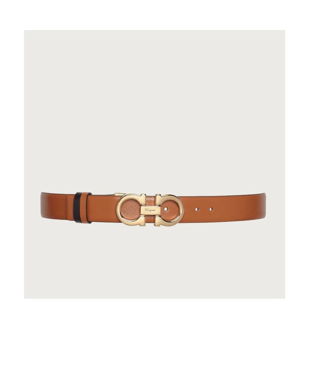 Ferragamo White Gancini Reversible Belt