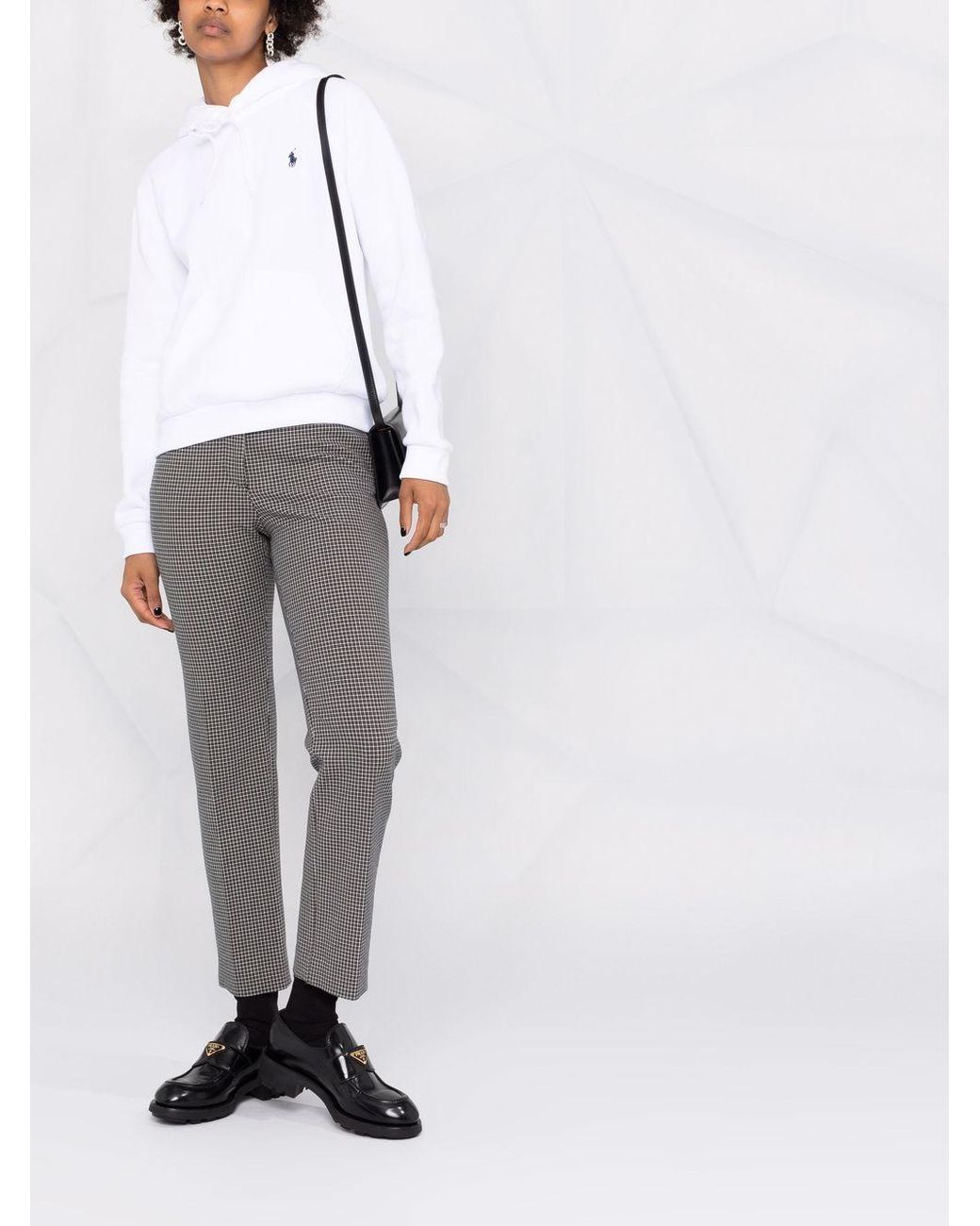 Polo Ralph Lauren White Pony Embroidered Drawstring Hoodie