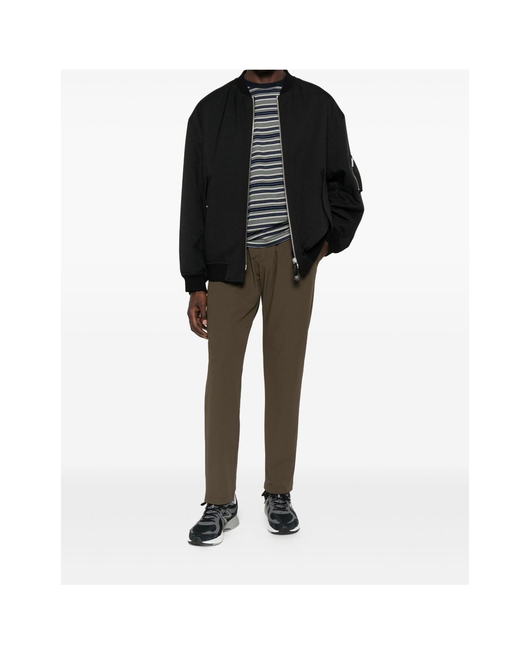 Herno Brown Pleated Drawstring Trousers for men