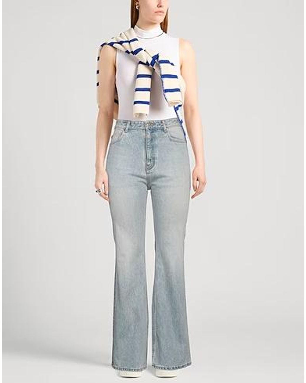 Balenciaga Gray High-Waisted Flared Jeans