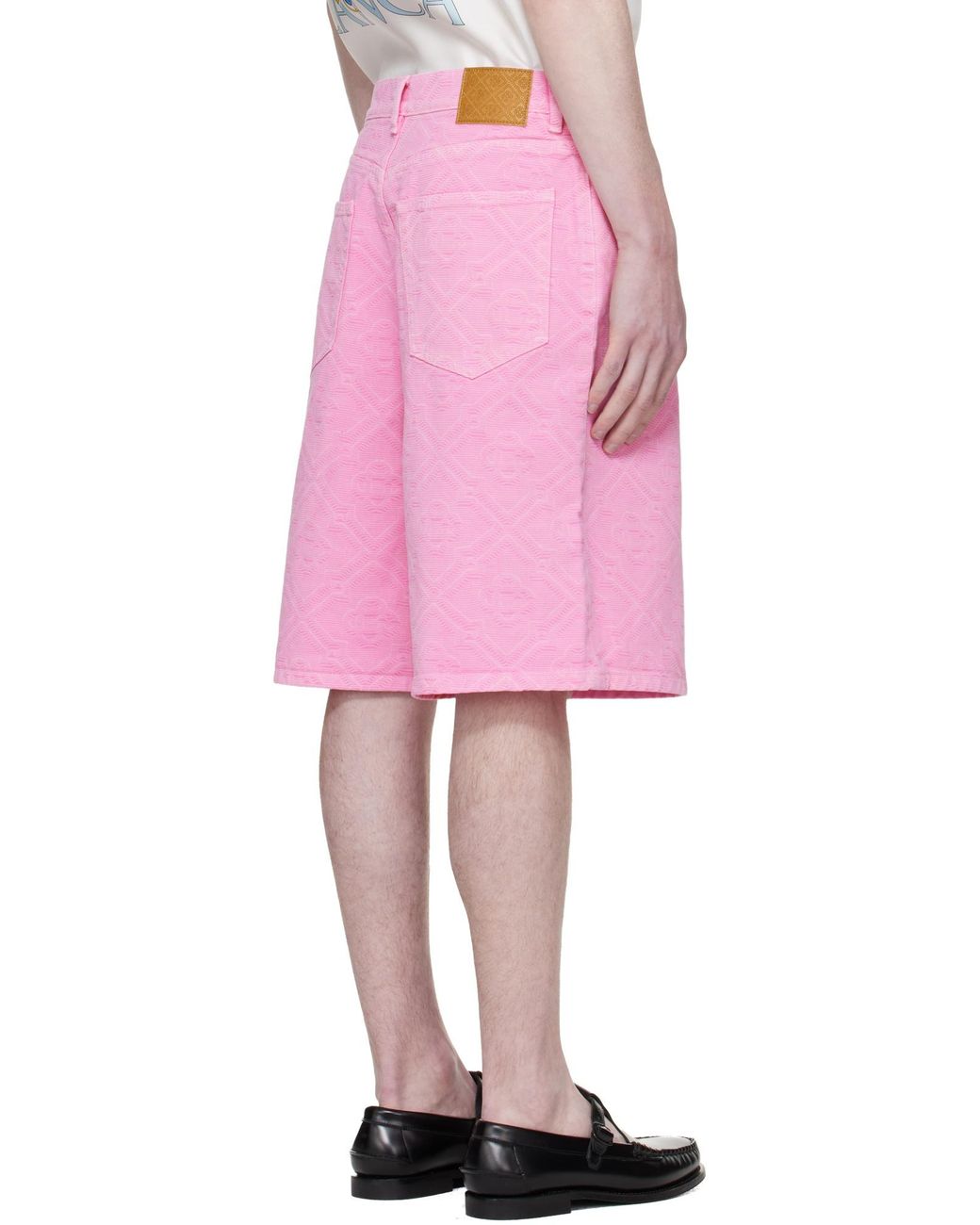 Casablanca Pink Embossed Bermuda Shorts for men