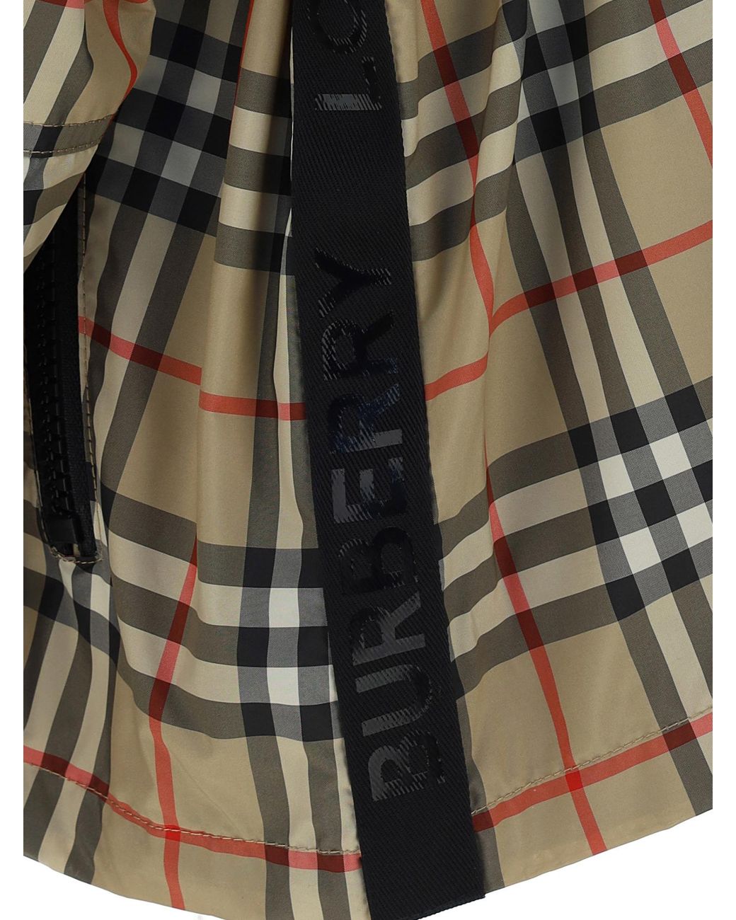 Burberry Brown Checked Drawstring Jacket