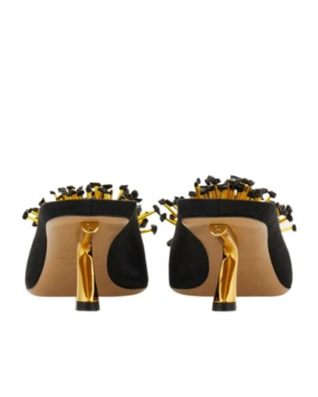 Ferragamo Black Ferragamo Safi Embellished Heel Mules