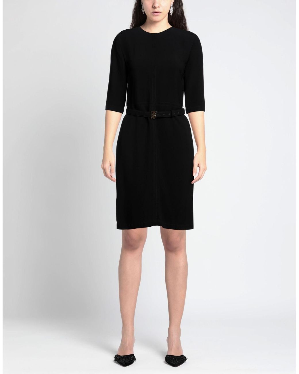 Burberry Black Minimalist Solid Color Flare Skirt