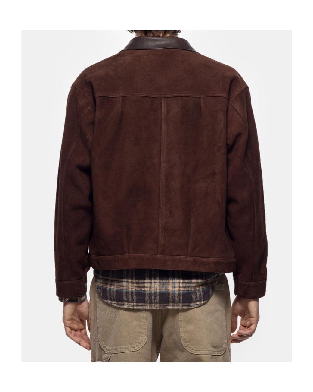 A.PRESSE Brown Retro Deerskin Jacket for men
