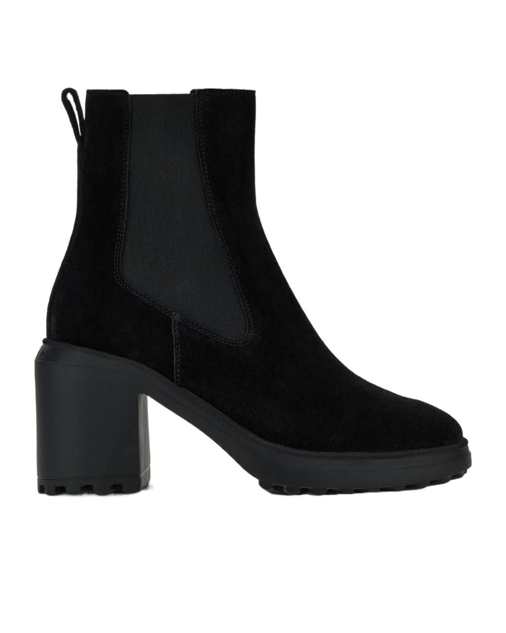 Hogan Block Heel Chelsea Boots in Black | Lyst