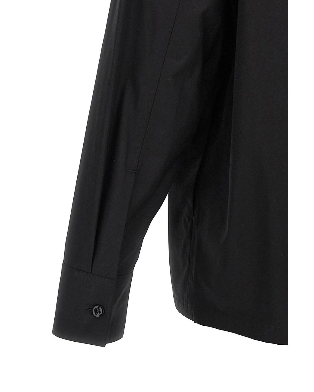 Jil Sander Black Long Sleeved Zip-Up Shirt for men