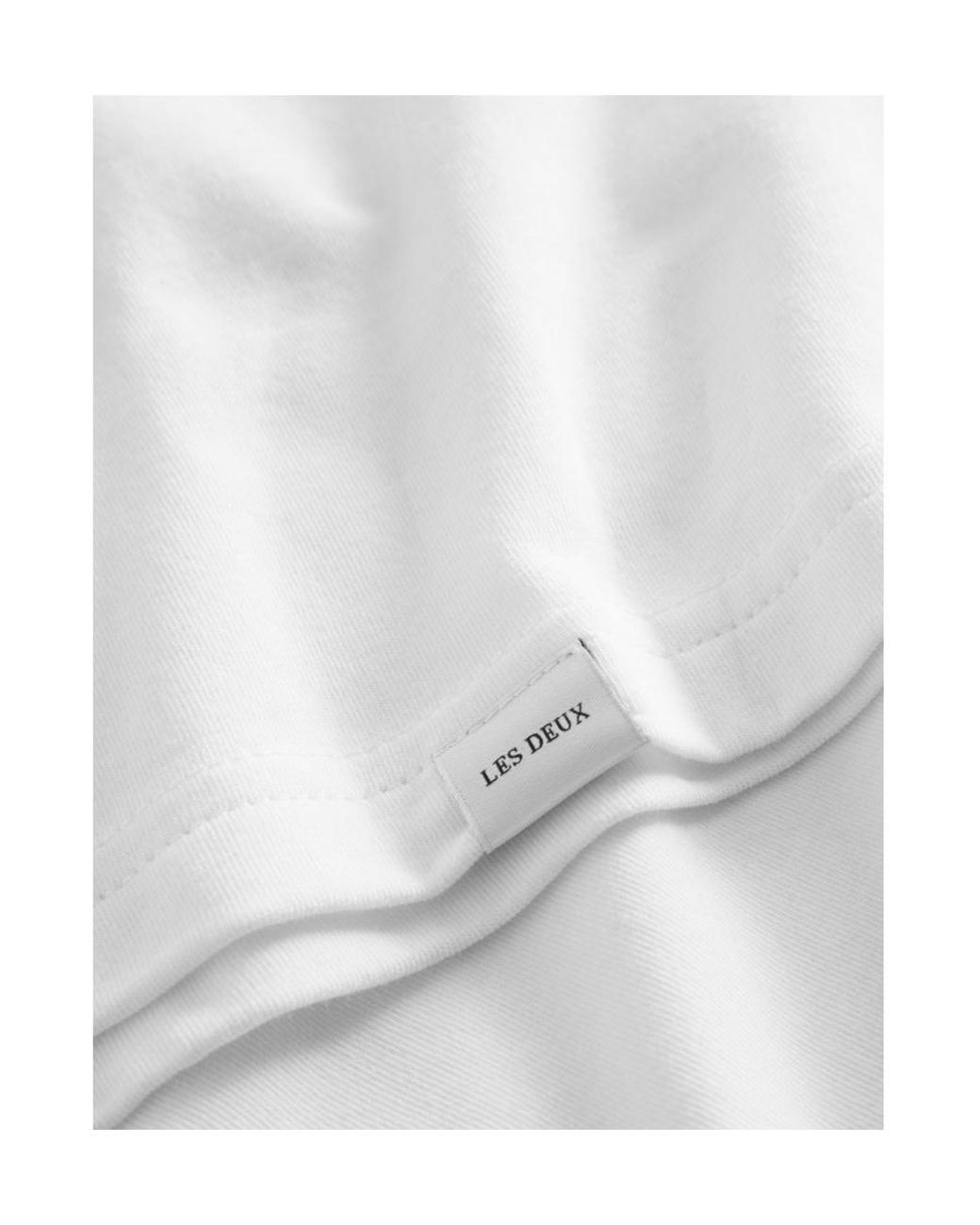 Les Deux White Cotton Crew Neck Tee for men