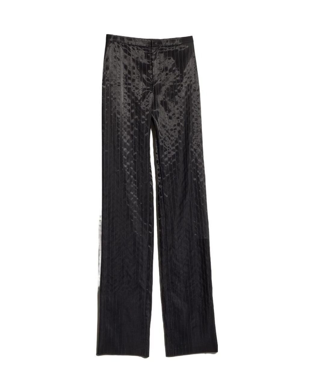 Gucci Black Pinstripe Wool Silk Pants
