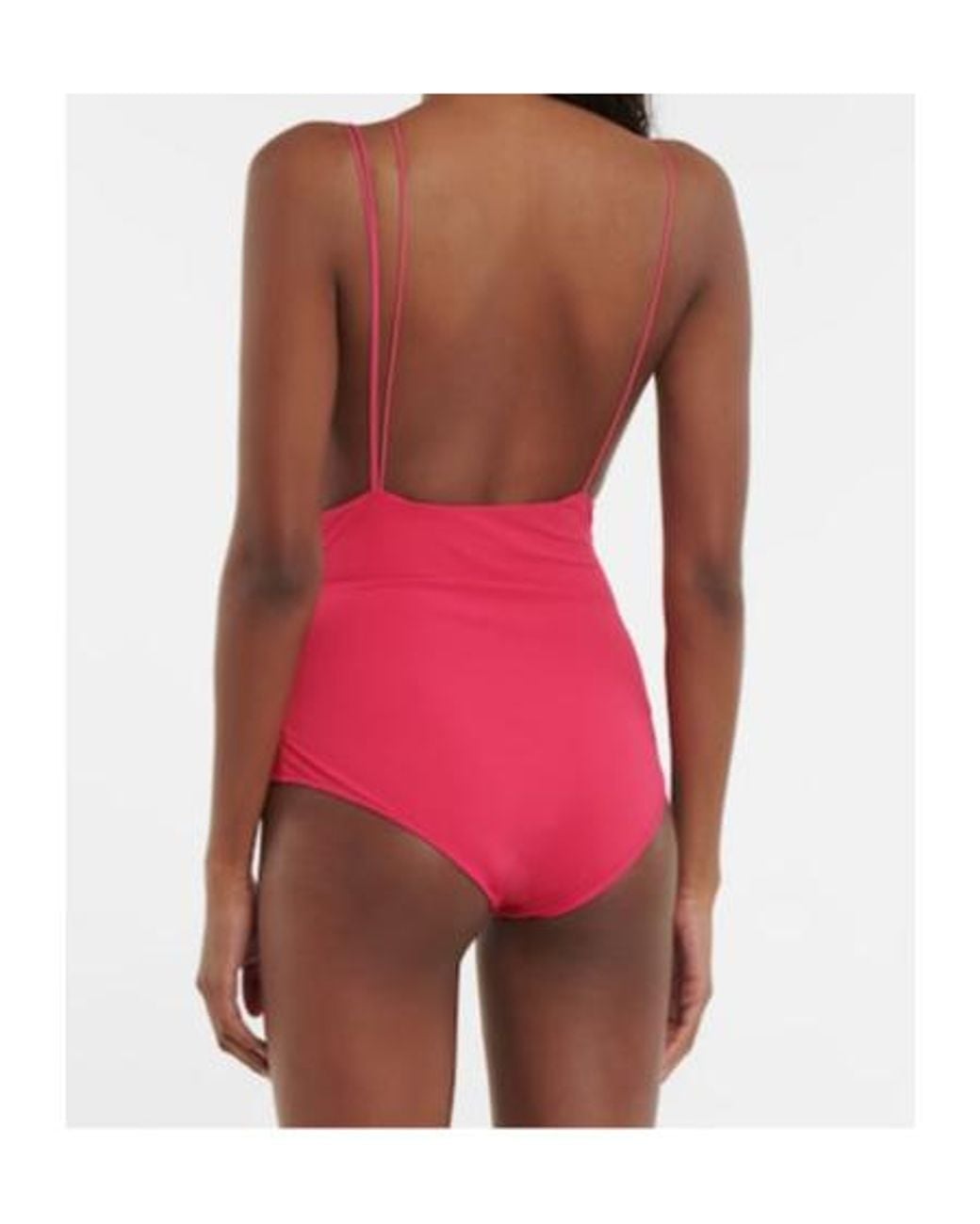Nensi Dojaka Pink Asymmetric Swimsuit