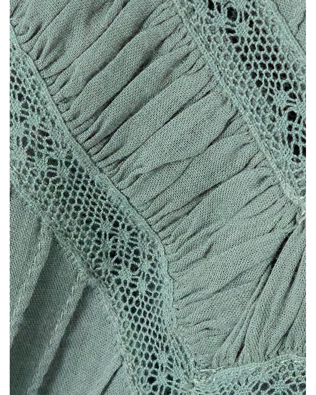 Doen Green Adelphine Crochet-Trimmed Pintucked Organic Cotton-Voile Blouse