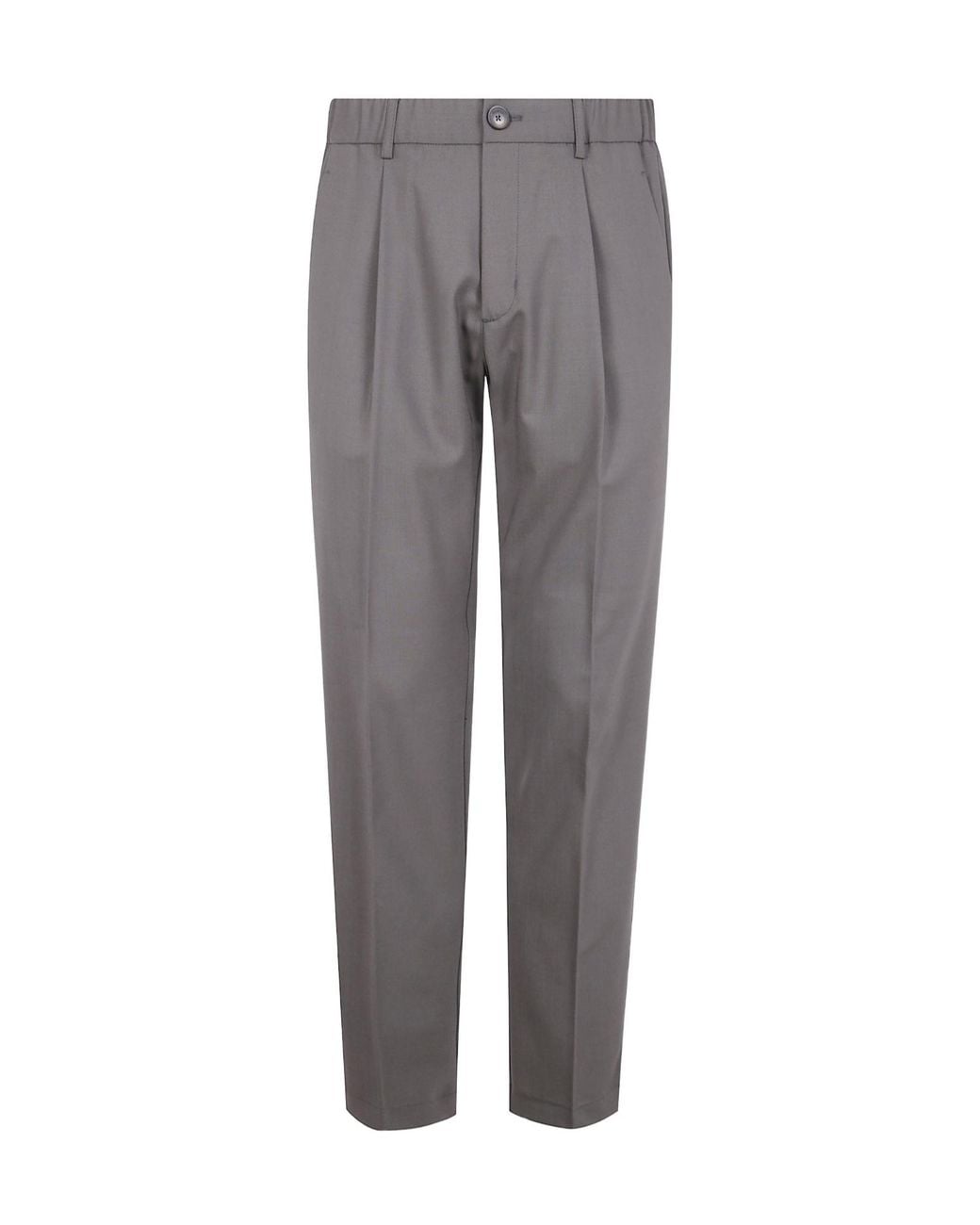 Herno Gray Elasticated Waist Pleated Trousers for men