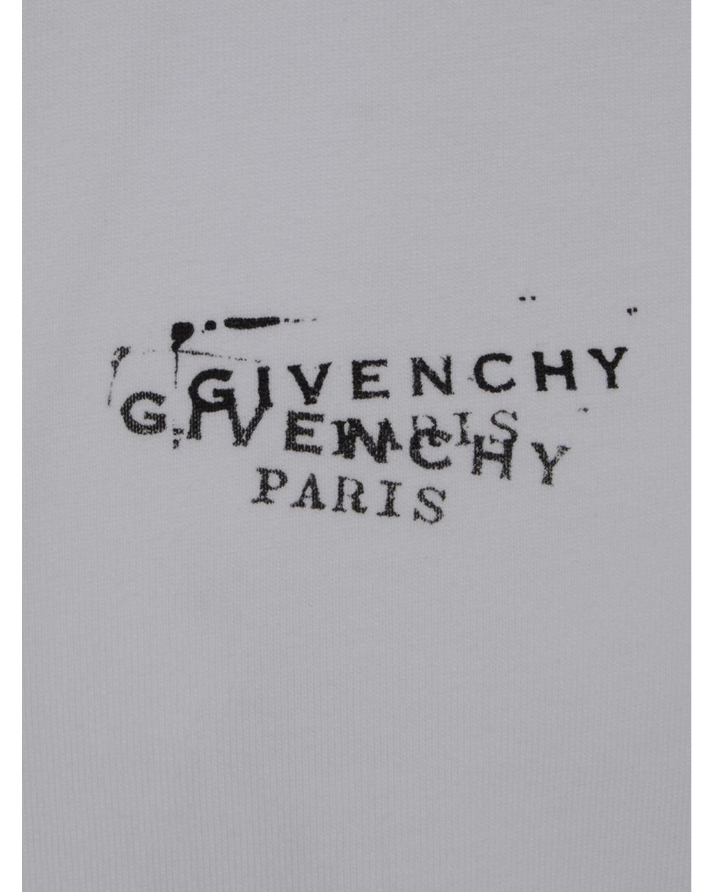 Givenchy White Logo Printed Crewneck T-Shirt for men
