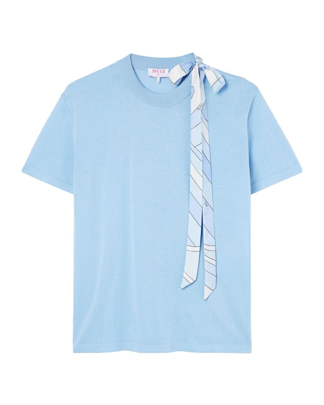 Emilio Pucci Blue Lace-Up Detail T-Shirt