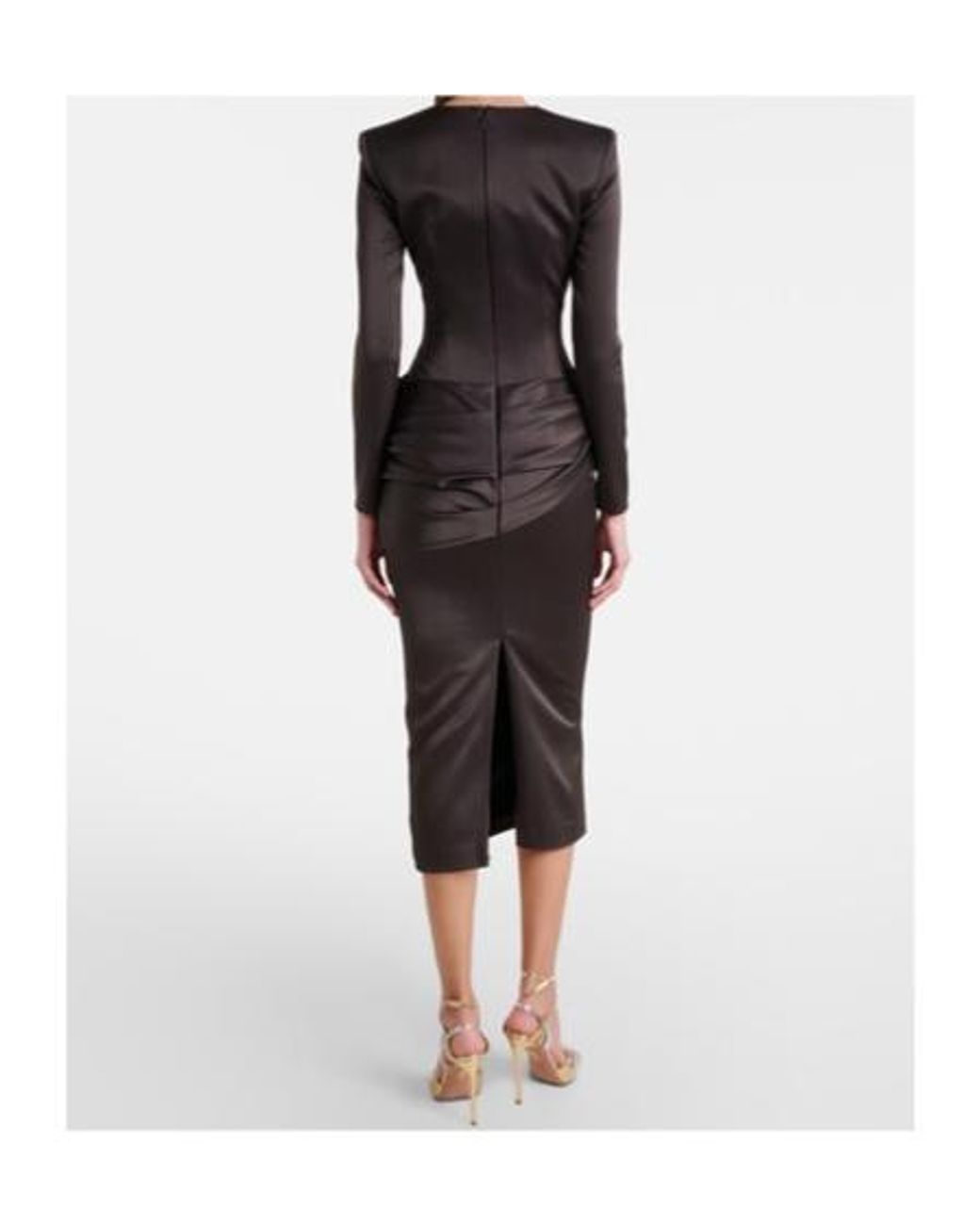 Alex Perry Black Draped Satin Dress