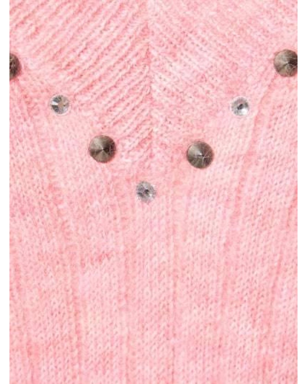 Alessandra Rich Pink Rib Long-Sleeved Sweater
