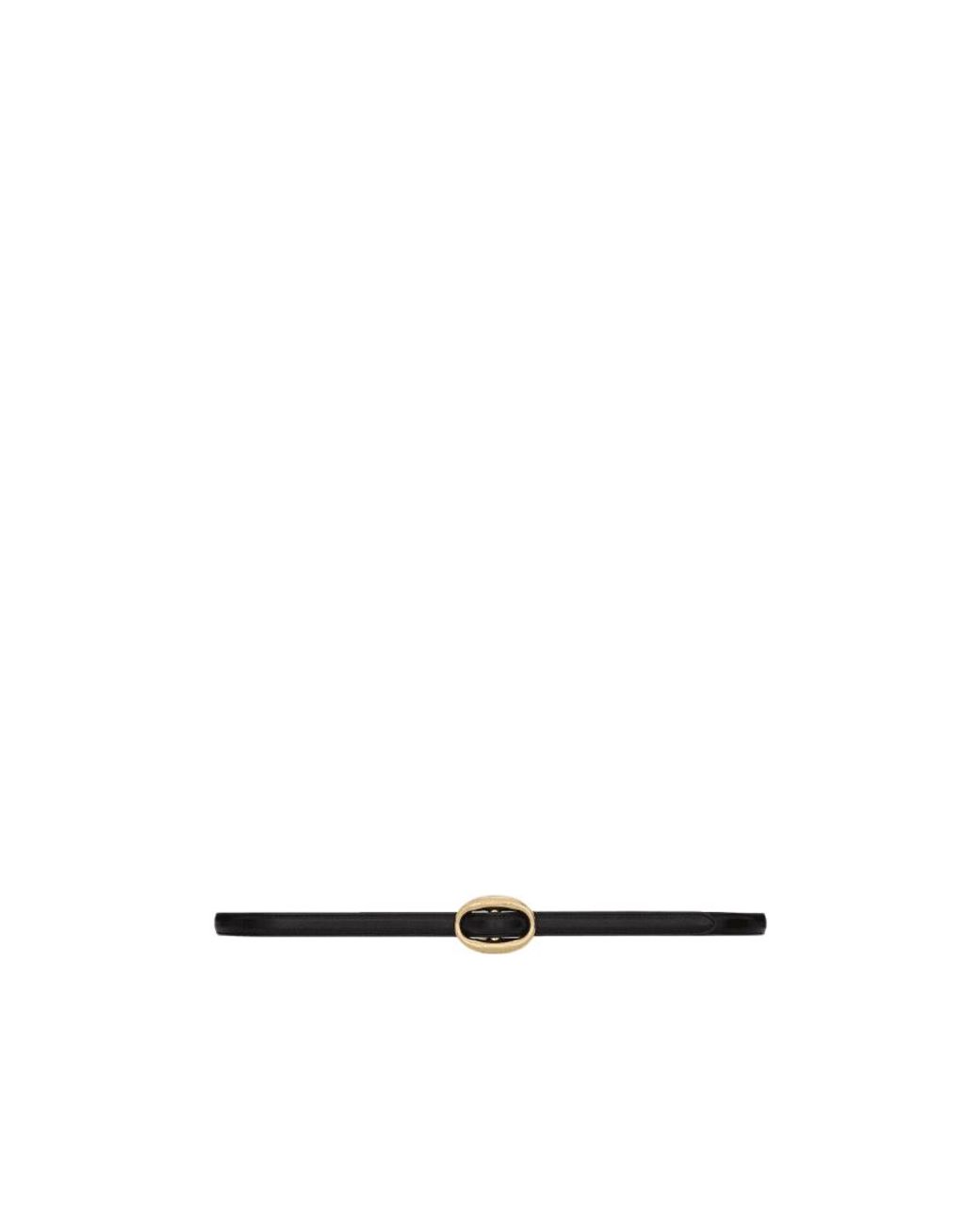 Saint Laurent White Oval Buckle Thin Belt