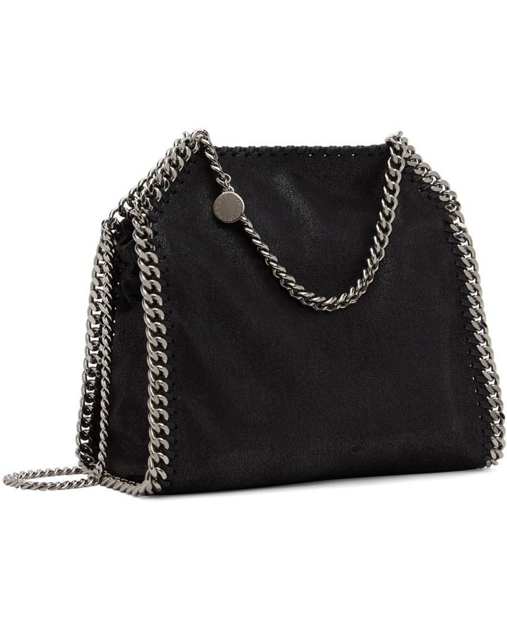 Stella McCartney Black Falabella Foldover Mini Tote Bag