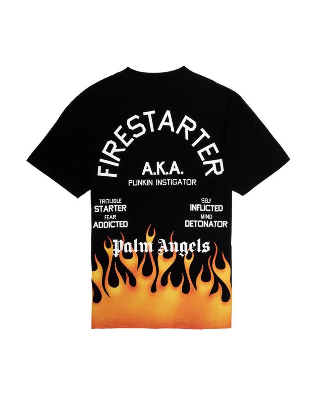 Palm Angels Black Flame T-Shirt for men