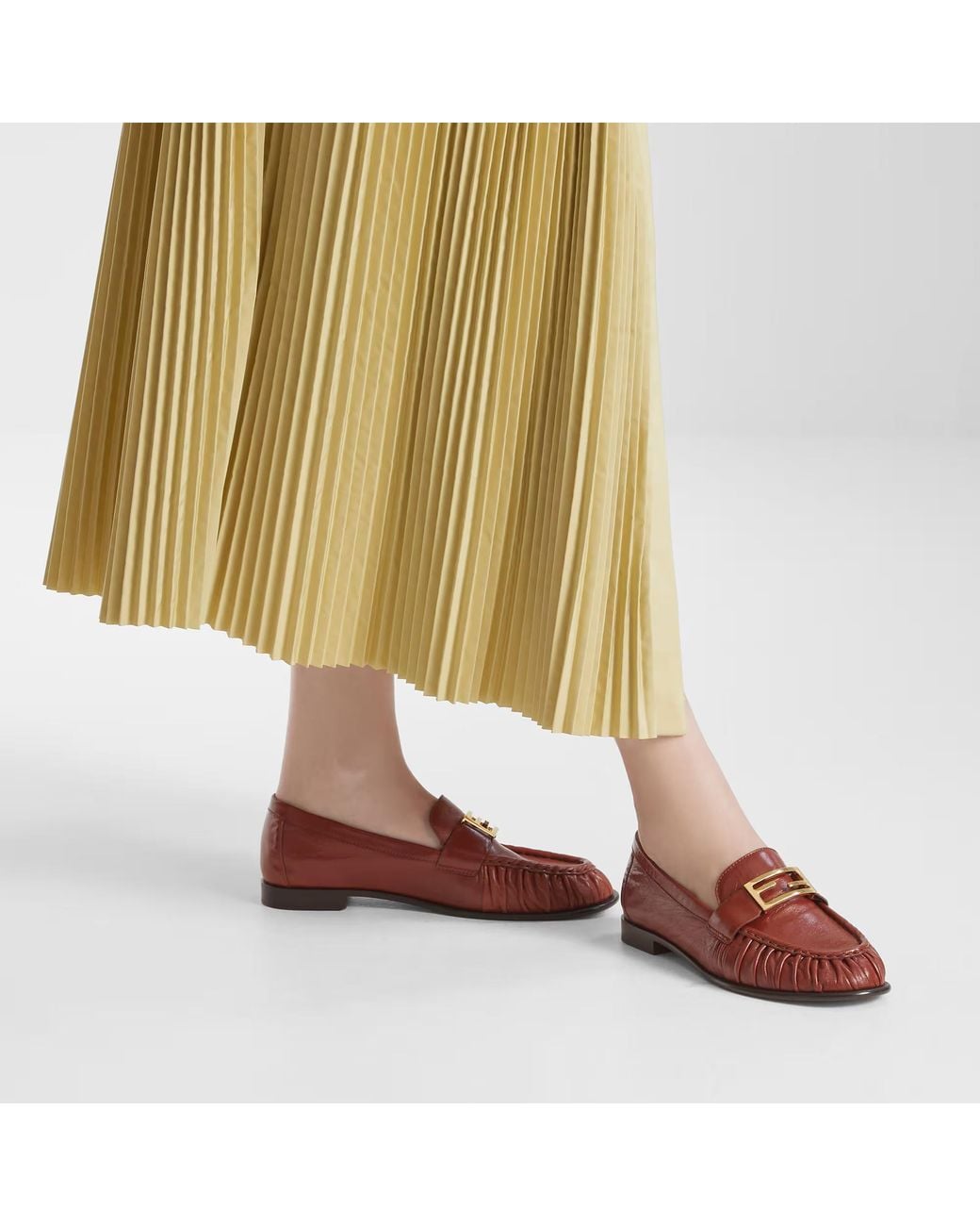 Fendi Red 'Baguette' Loafers