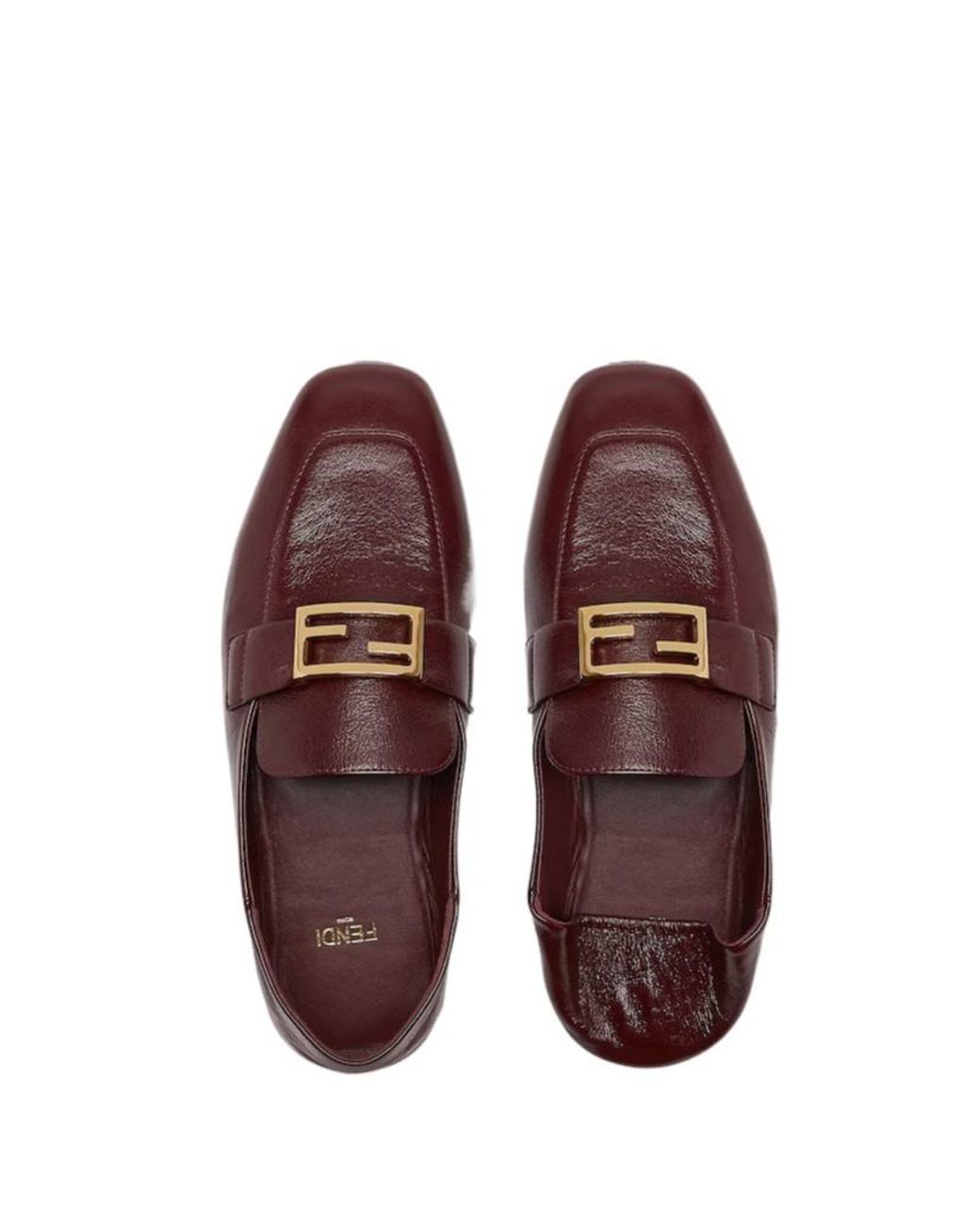 Fendi Brown Baguette Ff Buckle Loafers