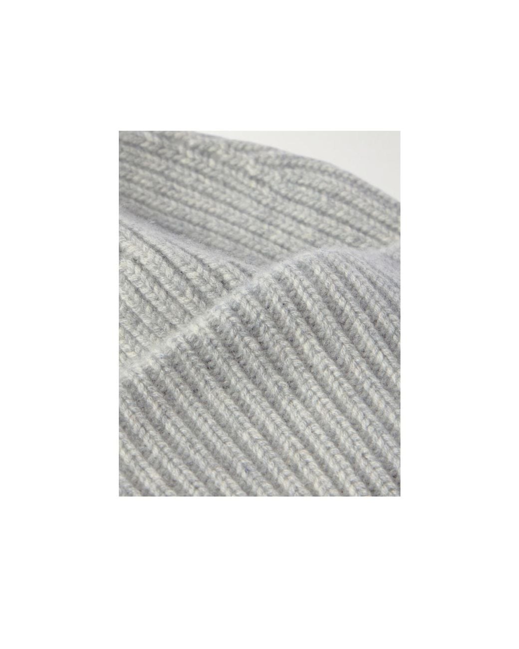Yves Salomon Gray Ribbed Cashmere Beanie