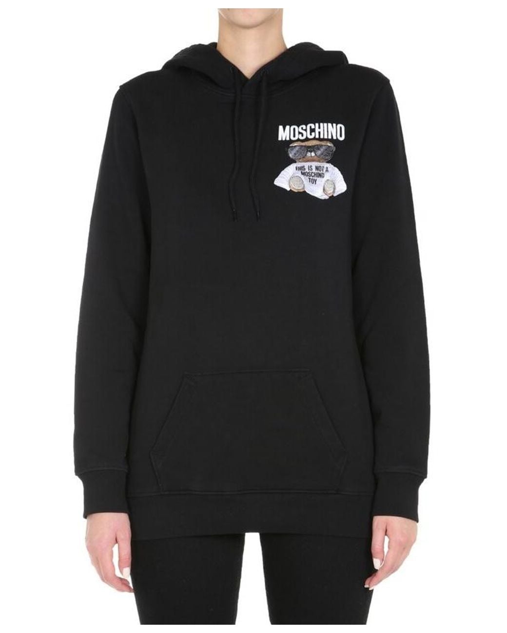 Moschino Black Teddy Bear-Print Hoodie